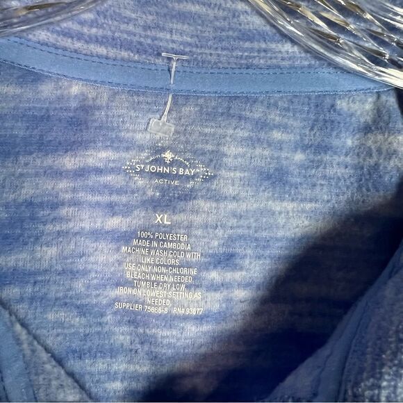 St. John's Bay Womens Blue Half Zip High Neck Pullover Active Sweater Size XL - Picture 2 of 6